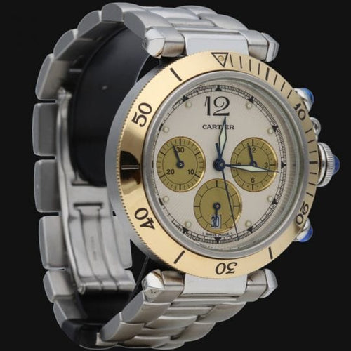 Montre Cartier Pasha - Montre automatique 38 mm en or jaune et acier 58 Facettes MT45780