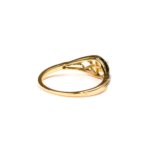 Bague 55.5 Bague ancienne en or jaune et platine, perle et diamants 58 Facettes LMB-323
