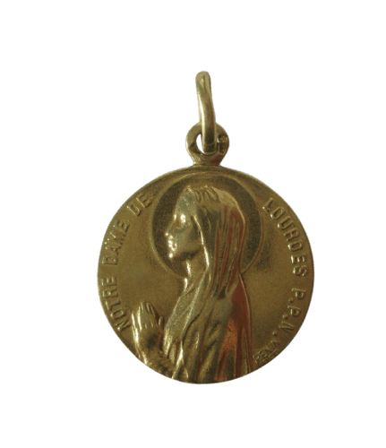 Pendentif PENIN - Médaille Notre-Dame de Lourdes biface en or jaune 18 carats 58 Facettes Médaille