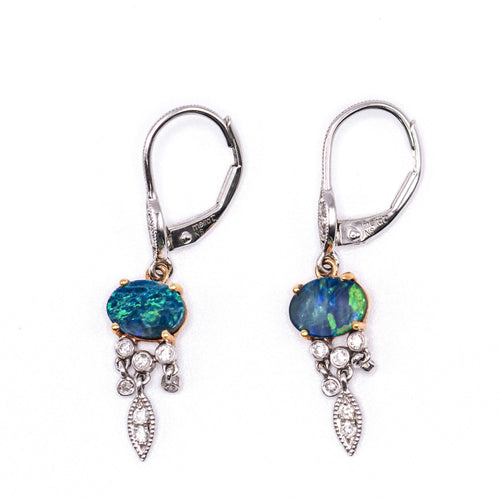 Boucles d'oreilles MEIRAT - Boucles d’oreilles à opales et diamants en or 18K 58 Facettes UKA000146CS