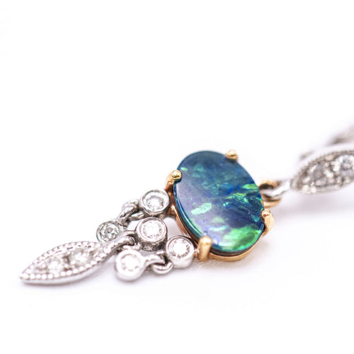 Boucles d'oreilles MEIRAT - Boucles d’oreilles à opales et diamants en or 18K 58 Facettes UKA000146CS