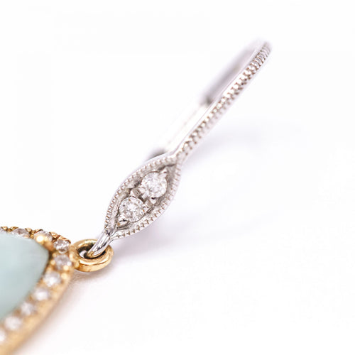 Boucles d'oreilles MEIRAT - Boucles d’oreilles en or jaune 18K avec amazonite et diamants 58 Facettes UKA000147CS