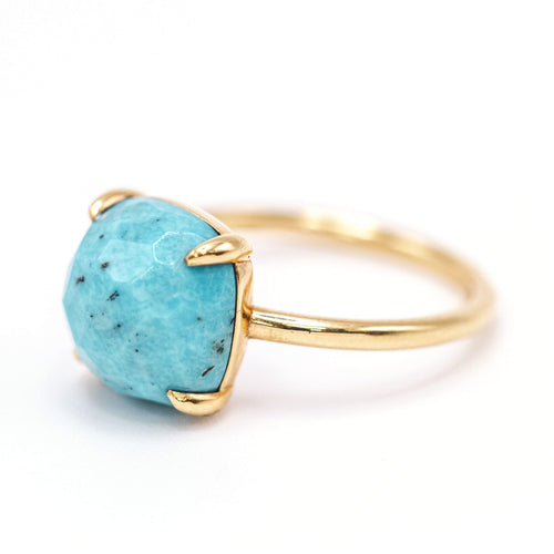 Bague Bague - Turquoise facettée en or jaune 18 K 58 Facettes UKA000148CS