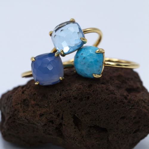 Bague Calcedonia - Bague en or jaune 18K et calcédoine 58 Facettes UKA000149CS
