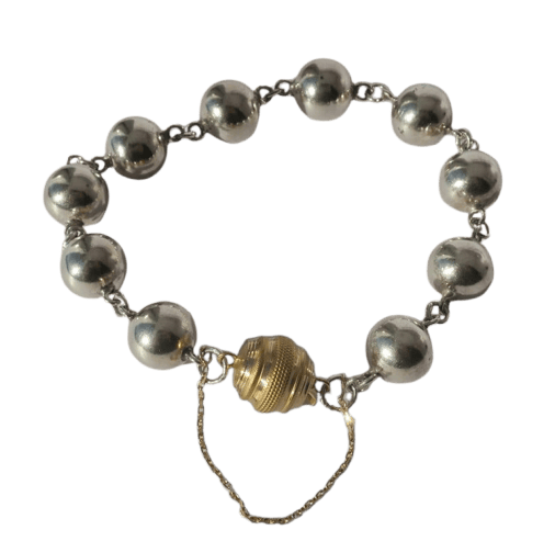 Bracelet Bracelet marseillais articulé en argent et fermoir en or rose 18 carats 58 Facettes Bracelet