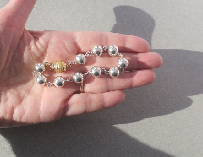 Bracelet Bracelet marseillais articulé en argent et fermoir en or rose 18 carats 58 Facettes Bracelet