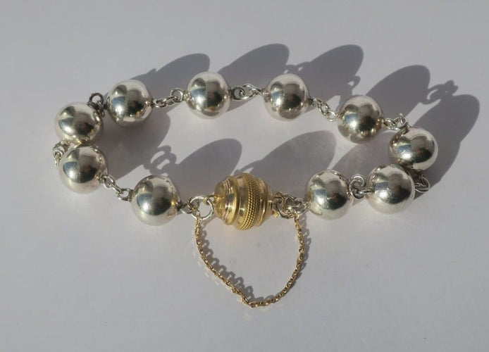 Bracelet Bracelet marseillais articulé en argent et fermoir en or rose 18 carats 58 Facettes Bracelet