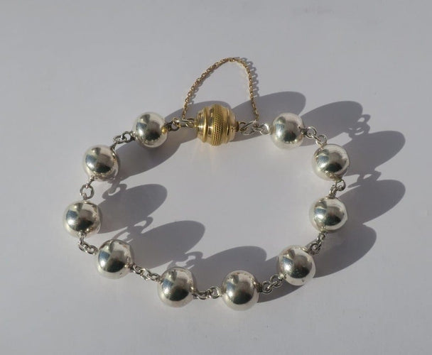 Bracelet Bracelet marseillais articulé en argent et fermoir en or rose 18 carats 58 Facettes Bracelet
