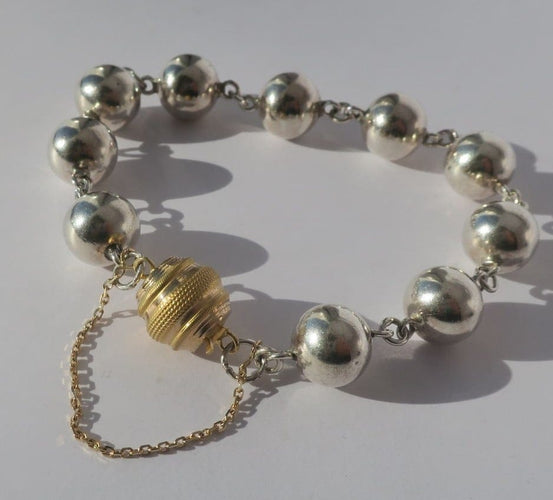Bracelet Bracelet marseillais articulé en argent et fermoir en or rose 18 carats 58 Facettes Bracelet
