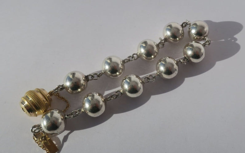 Bracelet Bracelet marseillais articulé en argent et fermoir en or rose 18 carats 58 Facettes Bracelet