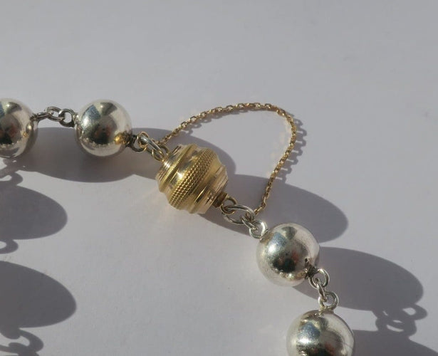 Bracelet Bracelet marseillais articulé en argent et fermoir en or rose 18 carats 58 Facettes Bracelet