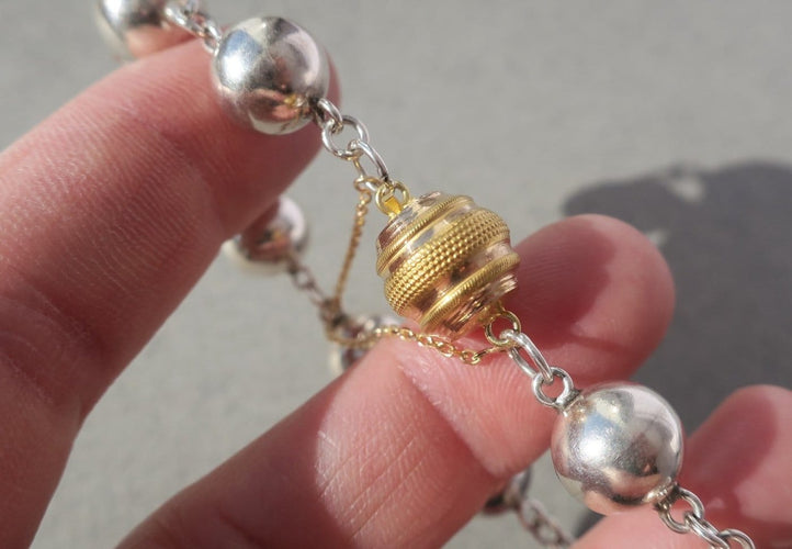 Bracelet Bracelet marseillais articulé en argent et fermoir en or rose 18 carats 58 Facettes Bracelet