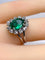 Bague 46 Bague marguerite en or blanc 18 carats, émeraude et diamants 58 Facettes AB693