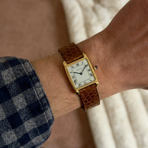 Montre Cartier Tank Réversible - Montre en or jaune, cadran « Paris » (réf. 2582) 58 Facettes 070