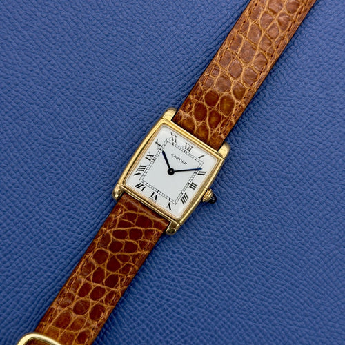 Montre Cartier Tank Réversible - Montre en or jaune, cadran « Paris » (réf. 2582) 58 Facettes 070