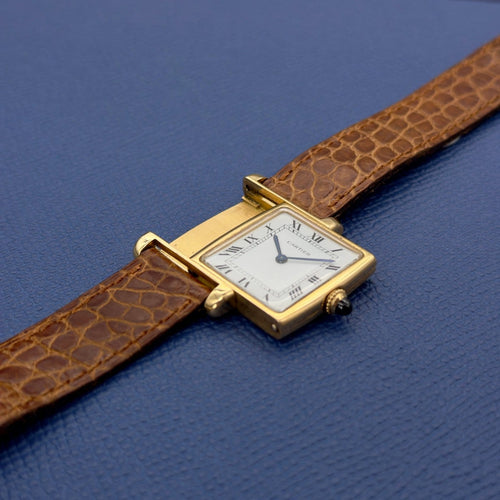 Montre Cartier Tank Réversible - Montre en or jaune, cadran « Paris » (réf. 2582) 58 Facettes 070