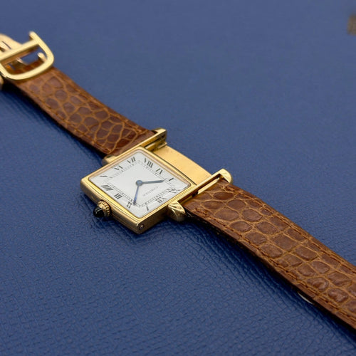 Montre Cartier Tank Réversible - Montre en or jaune, cadran « Paris » (réf. 2582) 58 Facettes 070