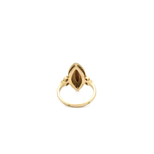 Bague 51 Bague marquise en or jaune 18K avec corail et diamants 58 Facettes REF2394-116