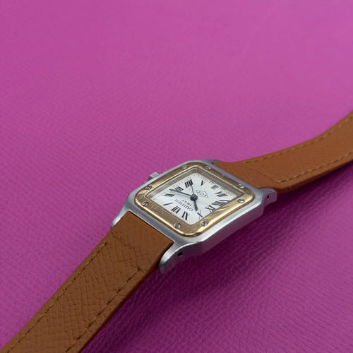 Montre Cartier Santos Galbée Anniversaire - Montre quartz réf. 1566 58 Facettes 020
