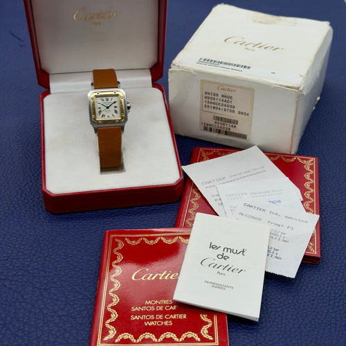Montre Cartier Santos Galbée Anniversaire - Montre quartz réf. 1566 58 Facettes 020