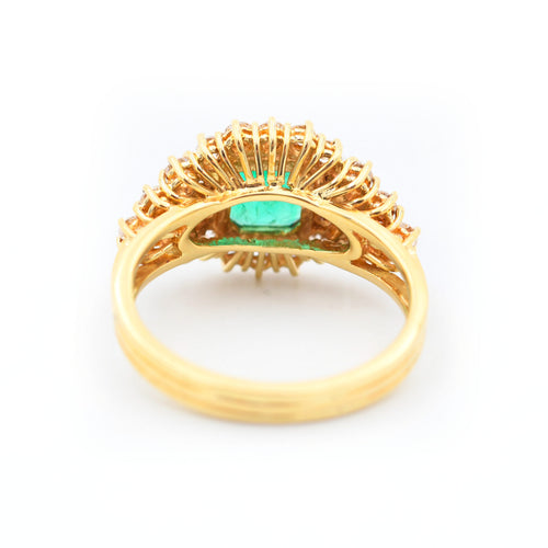 Bague Bague en or jaune 18 ct avec émeraude 1,7 ct et diamants 58 Facettes 22665