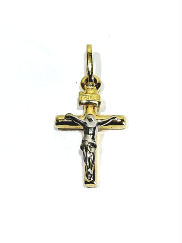 Pendentif Pendentif crucifix en or jaune et or blanc 18 carats 58 Facettes 1734940