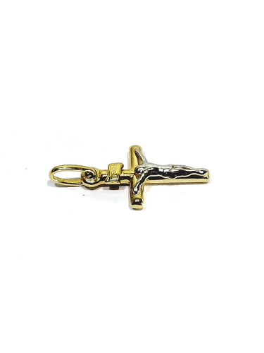 Pendentif Pendentif crucifix en or jaune et or blanc 18 carats 58 Facettes 1734940