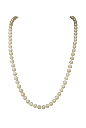 Collier Collier Art déco - Sautoir en perles Akoya, or 18k, diamants et rubis 58 Facettes 936