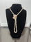 Collier Collier Art déco - Sautoir en perles Akoya, or 18k, diamants et rubis 58 Facettes 936