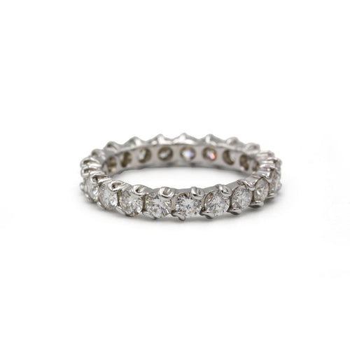 Bague 48 Alliance américaine - Bague en or blanc et diamants 58 Facettes 260082R