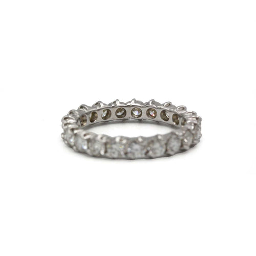 Bague 48 Alliance américaine - Bague en or blanc et diamants 58 Facettes 260082R