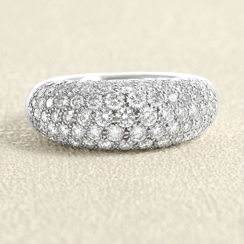 Bague 56 Bague jonc en or gris 18 carats et diamants 58 Facettes OC-61E00525