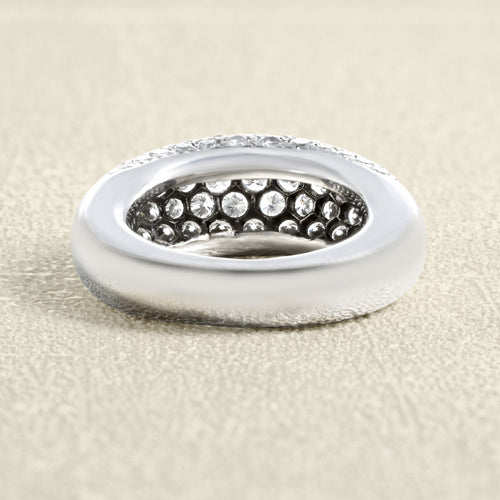Bague 56 Bague jonc en or gris 18 carats et diamants 58 Facettes OC-61E00525