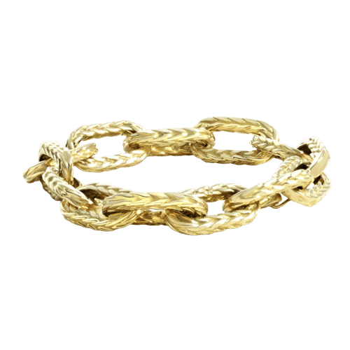 Bracelet Bracelet à mailles godronnées en or jaune 58 Facettes OC-62000315