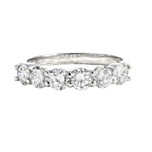 Bague 52 Alliance demi-tour - Bague en or blanc et diamants 58 Facettes OC-60300019