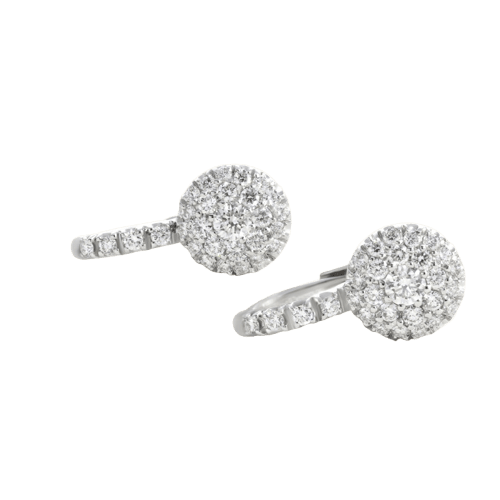 Boucles d'oreilles Boucles d'oreilles dormeuses en or blanc et diamants 58 Facettes 66300062