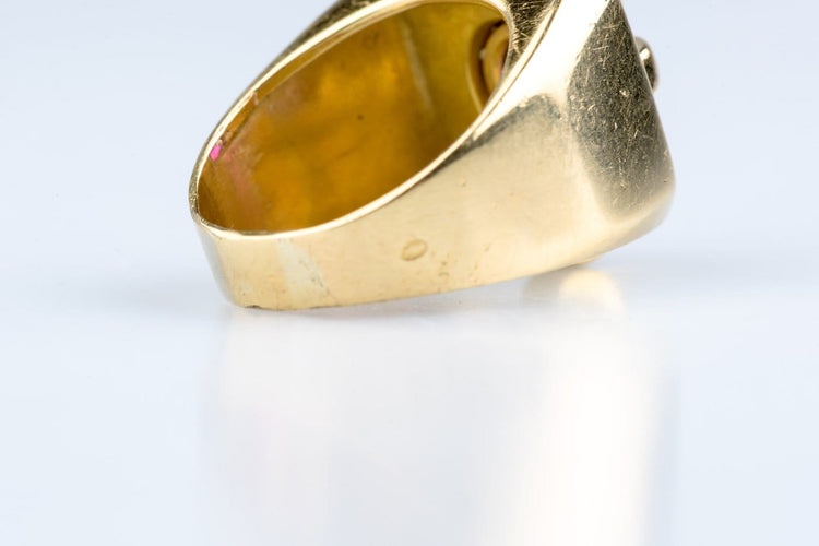 Bague 52 Bague chevalière au rubis en or jaune 18 carats 58 Facettes BGRUVY151-107