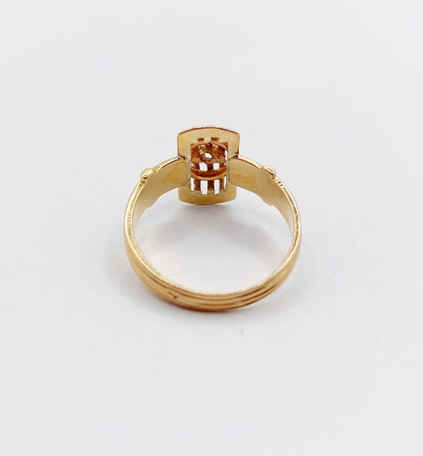 Bague 49.5 Bague chevalière victorienne en or rose 18k et rubis (circa 1890) 58 Facettes A06917