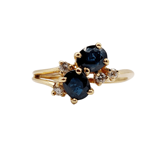 Bague 49 Bague vintage en or 18k, saphirs et diamants 58 Facettes A06918