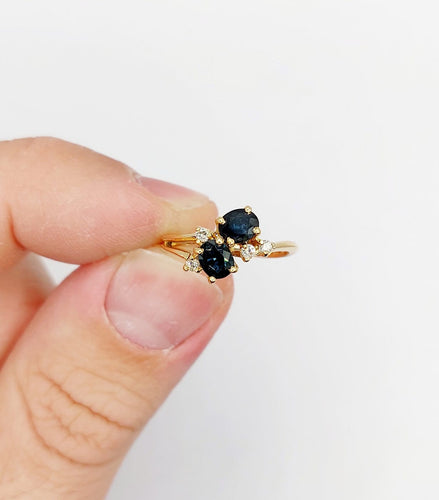 Bague 49 Bague vintage en or 18k, saphirs et diamants 58 Facettes A06918