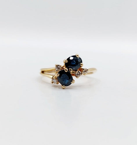 Bague 49 Bague vintage en or 18k, saphirs et diamants 58 Facettes A06918
