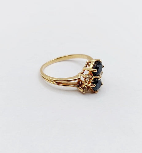 Bague 49 Bague vintage en or 18k, saphirs et diamants 58 Facettes A06918