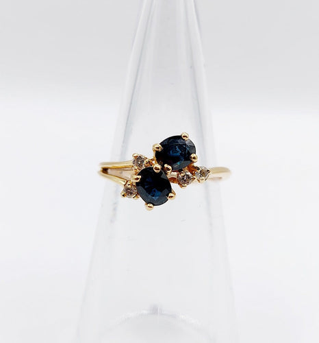 Bague 49 Bague vintage en or 18k, saphirs et diamants 58 Facettes A06918