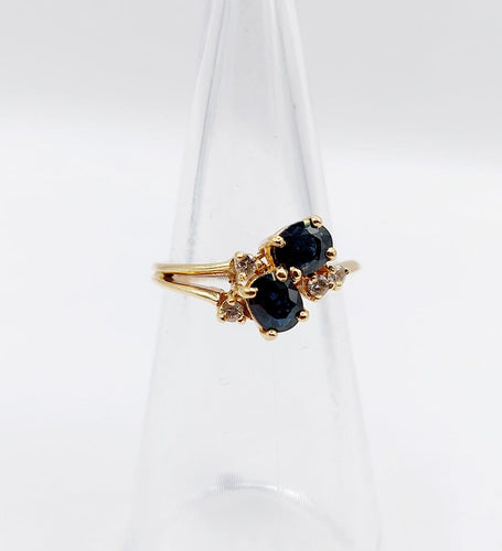 Bague 49 Bague vintage en or 18k, saphirs et diamants 58 Facettes A06918