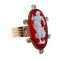 Bague 54.5 Bague marquise antique camée sur agate et diamants en or rose 14k 58 Facettes A06919