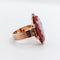 Bague 54.5 Bague marquise antique camée sur agate et diamants en or rose 14k 58 Facettes A06919