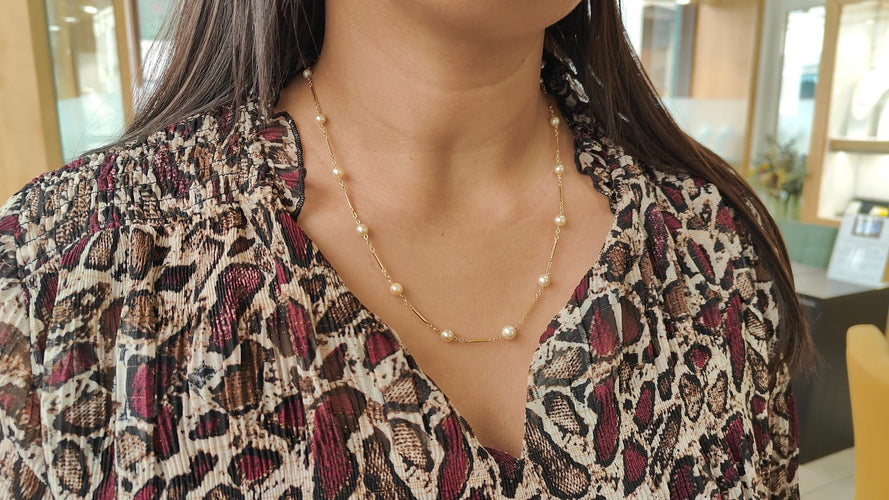 Collier Collier en or jaune 18 ct et perles de culture 58 Facettes 33659