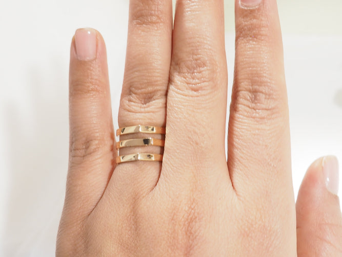 Bague 57 Repossi Antifer - Bague multi-rangs en or rose 18 ct 58 Facettes 33668