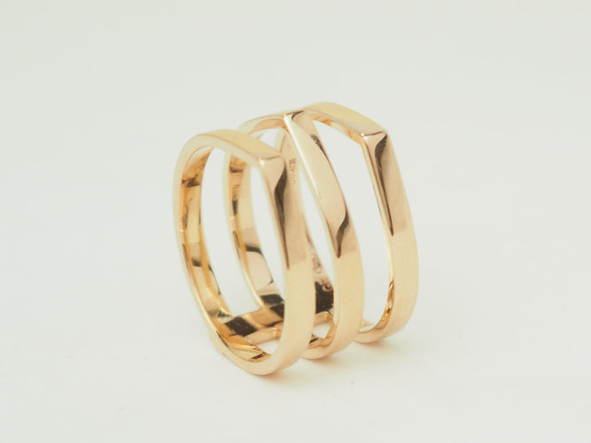 Bague 57 Repossi Antifer - Bague multi-rangs en or rose 18 ct 58 Facettes 33668