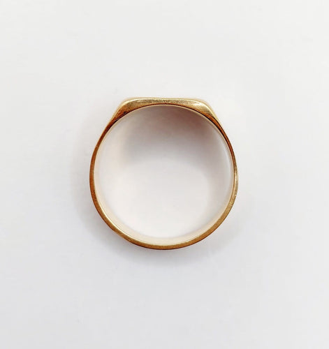 Bague 60.5 Chevalière sceau antique - Bague en or jaune 18k, armoiries françaises 58 Facettes A06922